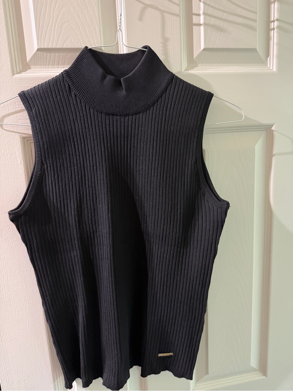 Mockneck Sleeveless Ribbed Sweater Tank - Black by Marc New York